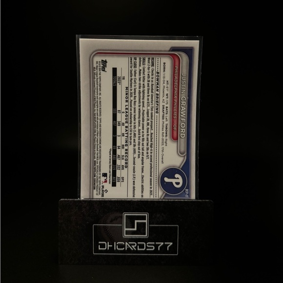 2024 Bowman Chrome Justin Crawford Mojo Refractor - Picture 2 of 2